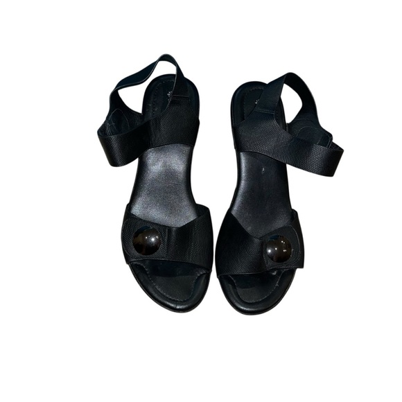 Patrizia Spring Step Black Strappy Sandals low heel comfort Size 10 - Picture 2 of 5